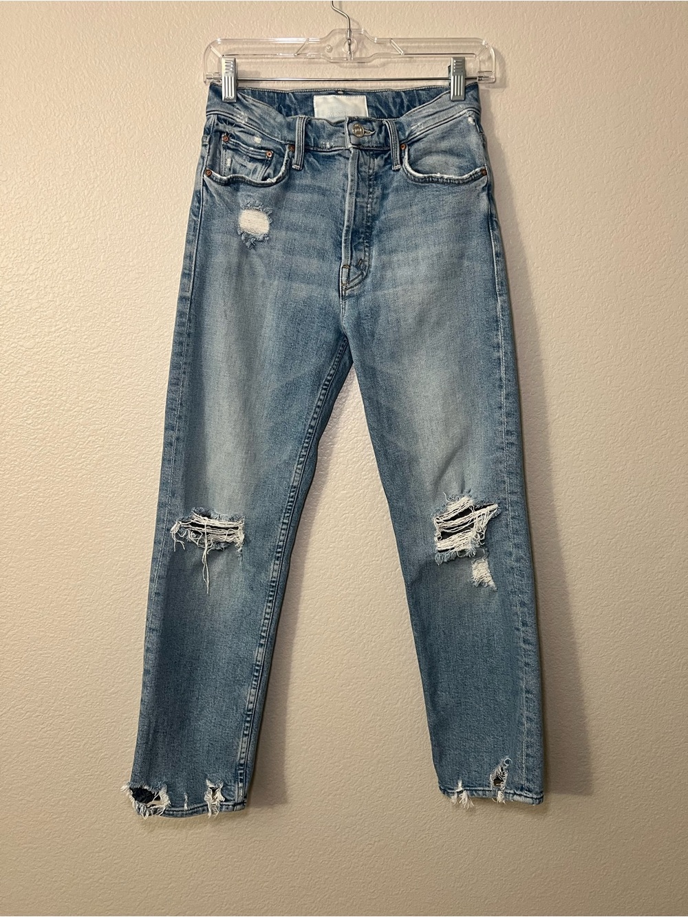 MOTHER The Tomcat The Confession Distressed Button Fly Jeans Size 26